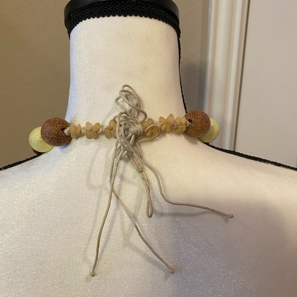 Wooden & Shell Beaded Necklace - Picture 2 of 5